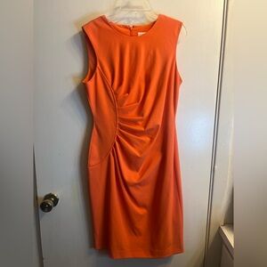 Calvin Klein Orange Sheath Midi Dress